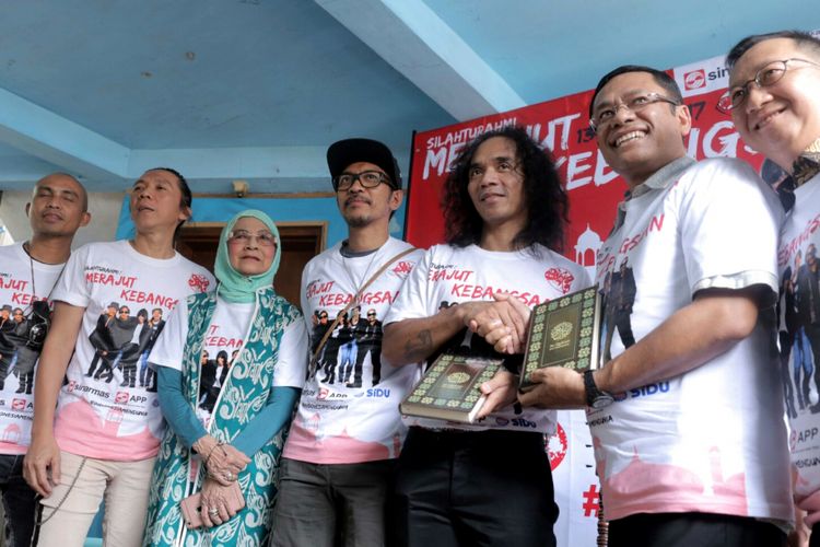 Grup band Slank dalam jumpa pers tur Silahturahmi: Merajut Kebangsaan di Potlot, Pancoran, Jakarta Selatan, Selasa (5/9/2017).