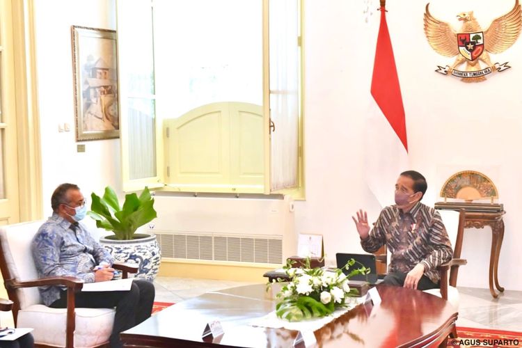 Presiden Joko Widodo berbincang dengan Direktur Jenderal World Healh Organization (WHO) Tedros Adhanom Ghebreyesus di Istana Merdeka, Jakarta, Selasa (21/6/2022) siang. WHO memperingatkan pada Jumat (24/3/2023), bahwa jumlah kematian akibat tuberkulosis (TBC) di Eropa meningkat lagi setelah terus menurun selama hampir dua dekade.