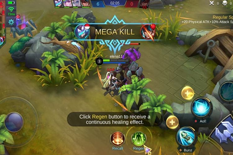 Bermain Mobile Legends dengan tampilan resolusi tinggi tanpa lag di Huawei nova 3i. (KOMPAS.com)