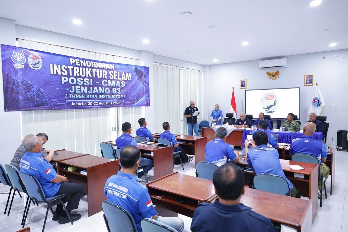 Pembukaan Pendidikan Instruktur Selam POSSI-CMAS (Confederation Mondiale des Activites Subaquatiques) jenjang B2 (Two Star Instructor) dan B3 (Three Star Instructor), Senin (24/8/2026).