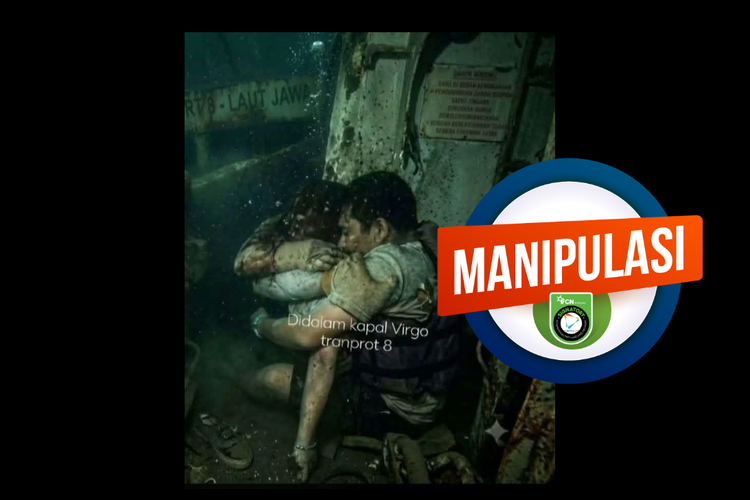 INFOGRAFIK: Konten AI, Foto Pasangan Berpelukan di Bangkai KMP Virgo Transport 8