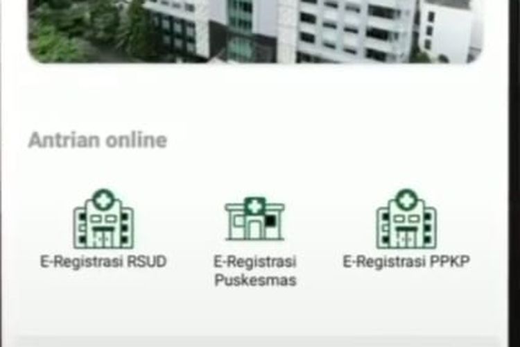 Tangkapan layar cara daftar online di RSUD Jakarta melalui JakSehat tahap I