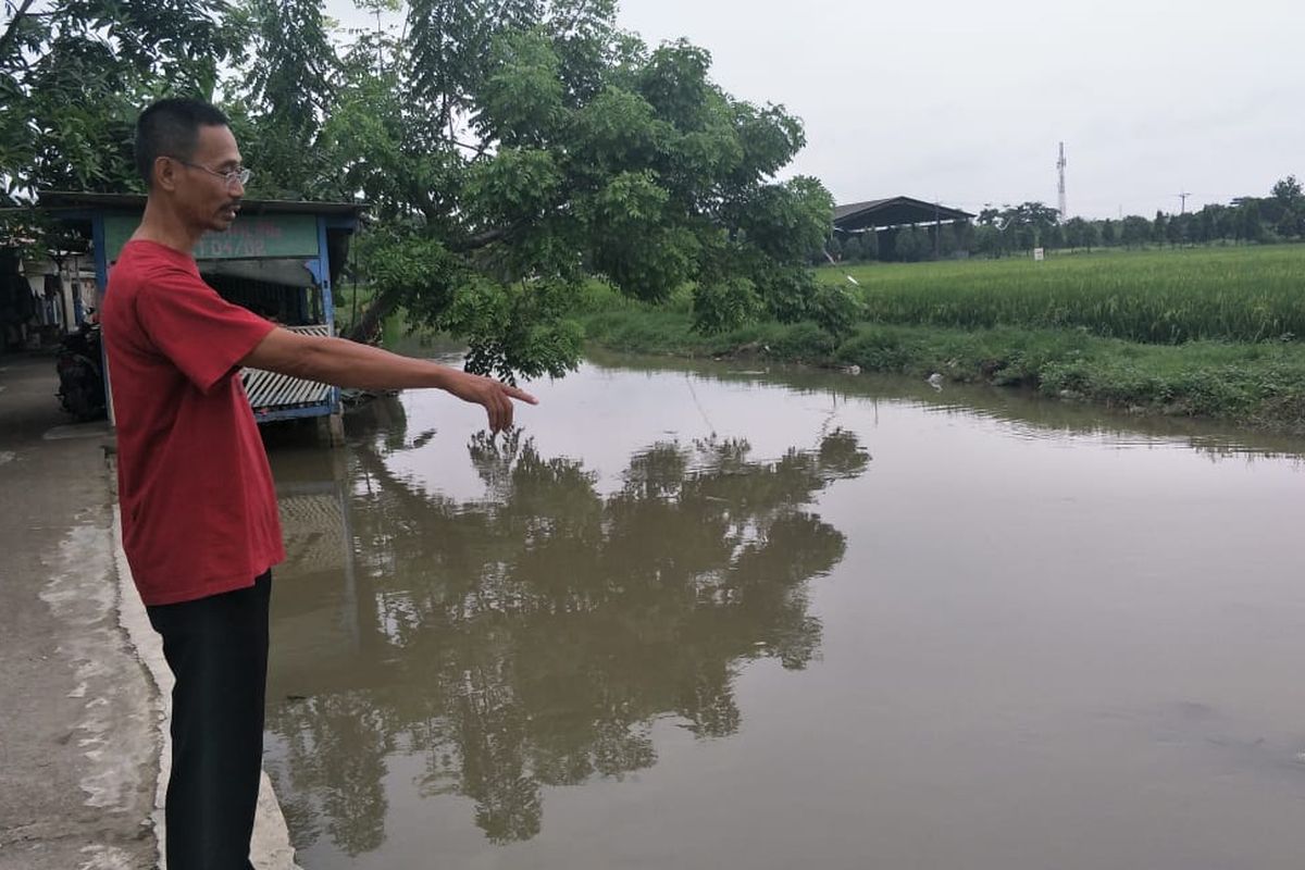 Penemuan bayi di Kali Irigasi Margamulya, Bekasi Utara, Rabu (5/2/2020).