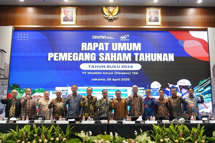 PT Waskita Karya (Persero) Tbk menggelar Rapat Umum Pemegang Saham Tahunan (RUPST) 2025 di Gedung Waskita Karya, Jakarta, Selasa (29/4/2025). 