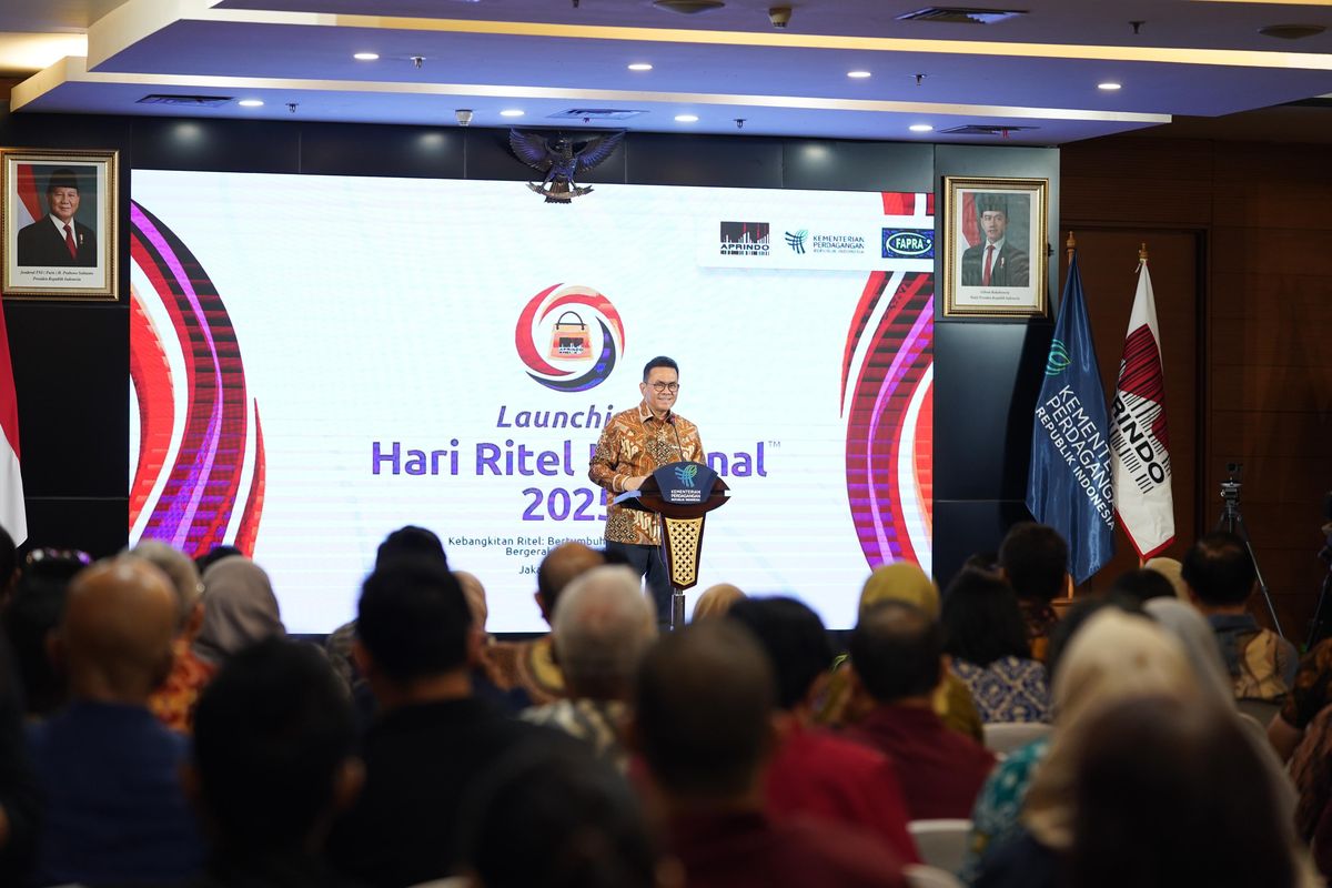 Menteri Perdagangan (Mendag) Budi Santoso (Busan) meluncurkan Hari Ritel Nasional (HRN) 2025 di Kantor Kementerian Perdagangan (Kemendag), Jakarta, Kamis (17/7/2025).