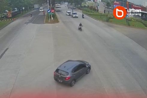 Terobos Lampu Merah, Pengemudi Motor Tabrakan dengan Mobil di Cikarang