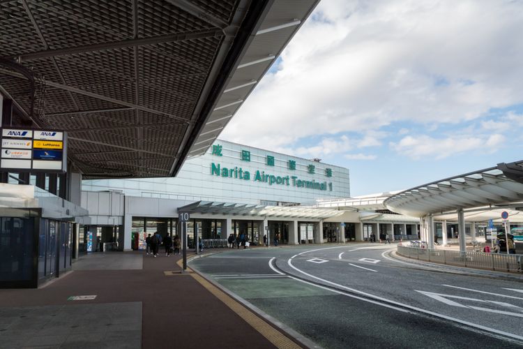 Ilustrasi Bandara Narita di Tokyo, Jepang.