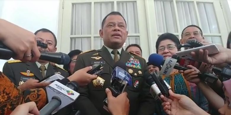 Panglima TNI Jenderal Gatot Nurmantyo di Istana Kepresidenan, Selasa (24/10/2017).