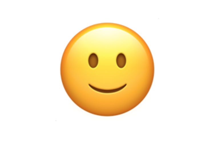 Ilustrasi emoji wajah tersenyum kecil.