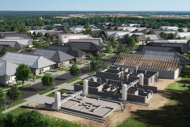 Hunian yang akan dibangun menggunakan metode 3D printing oleh Lennar dengan kolaborasi bersama ICON dan BIG-Bjarke Ingels Group di Austin, Texas.