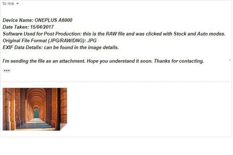 Ilustrasi file EXIF kompetisi foto OnePlus