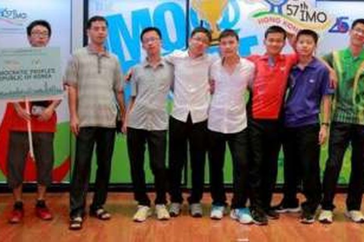 Tim Korea Utara yang berlaga dalam Olimpiade Matematika di Hongkong.