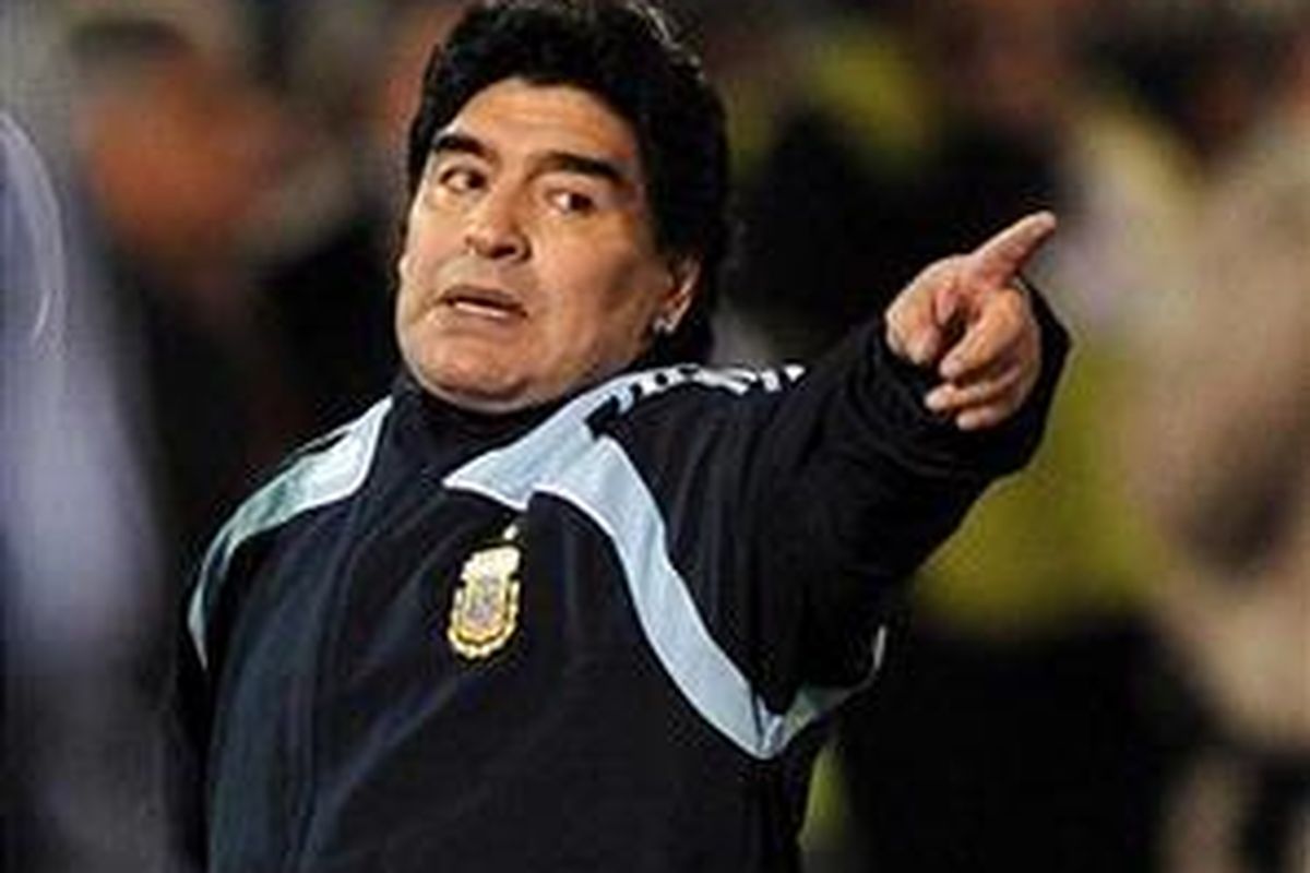 Pelatih Argentina, Diego Maradona.