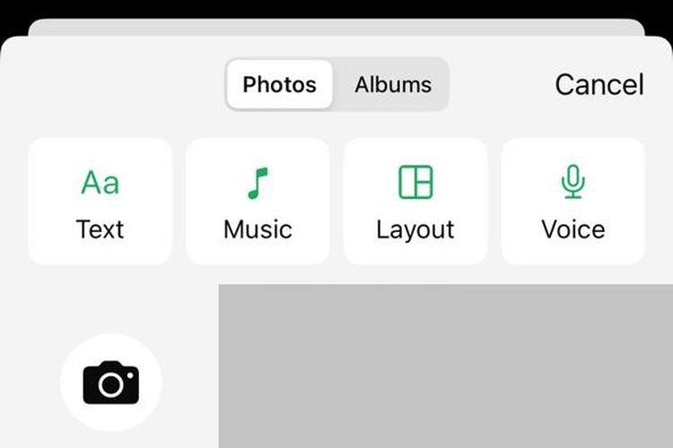 Tampilan menu Layout status WA.