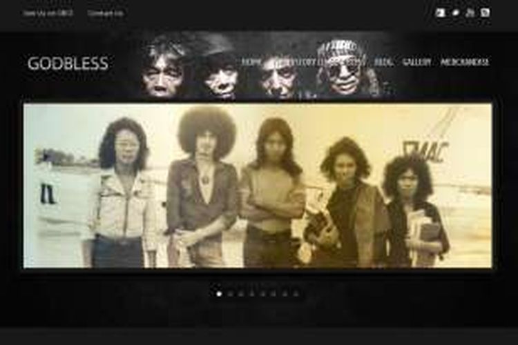 Foto salah satu formasi lawas God Bless seperti diunggah di situr web resmi grup band yang pada 2016 sudah berusia 43 tahun. Gambar dicuplik pada Kamis (17/11/2016)