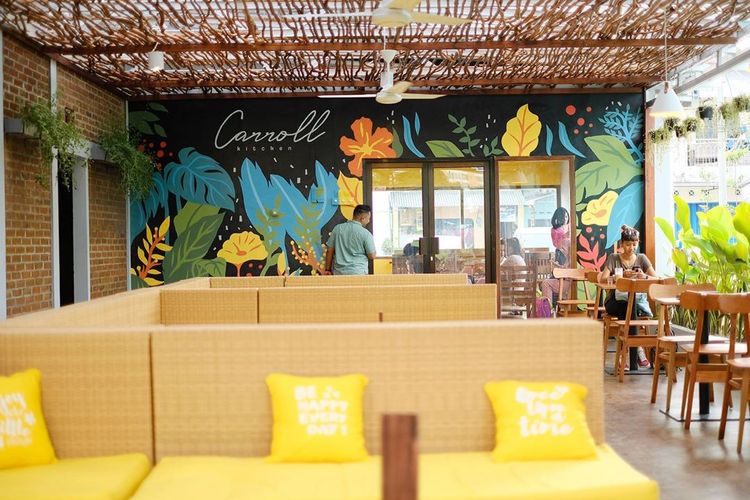 Kafe tropical ala Bali di Yogyakarta bernama Carroll Kitchen.