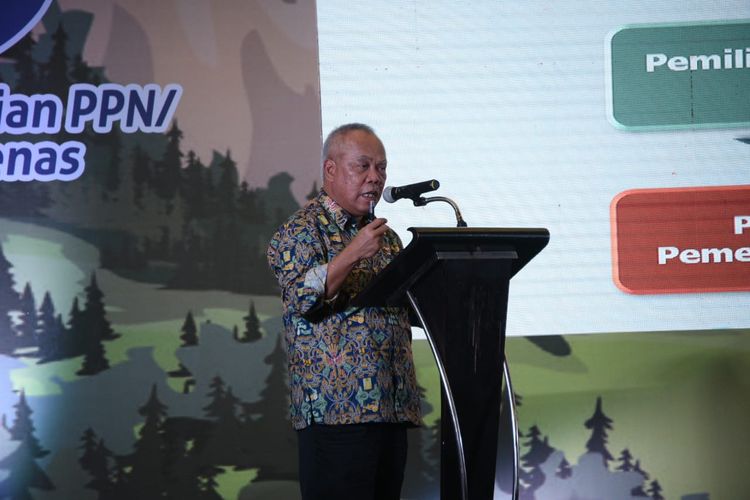 Menteri PUPR Basuki Hadimuljono berbicara di acara Dialog Nasional Rancangan dan Perencanaan Ibu Kota Baru, di Balikpapan, Rabu (2/10/2019)