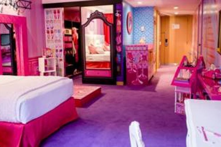 Kamar bertema Barbie untuk pertama kali dihadirkan di sebuah hotel di Argentina.