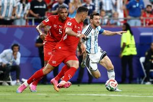 Hasil HT Argentina Vs Swiss 1-0: Sundulan Mac Allister Antar La Albiceleste Unggul