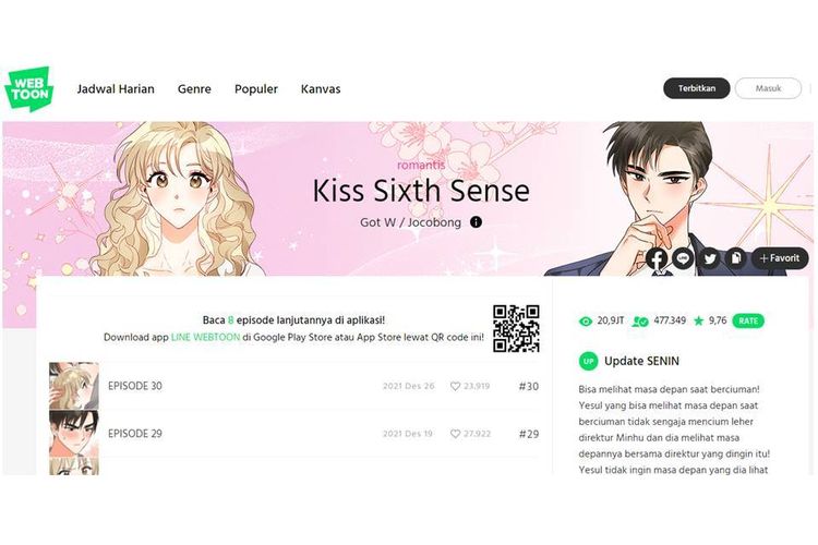 Tangkapan layar Webtoon Kiss Sixth Sense