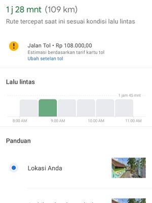 Google menyediakan informasi tarif tol di Google Maps atau tarif tol Google Maps. 