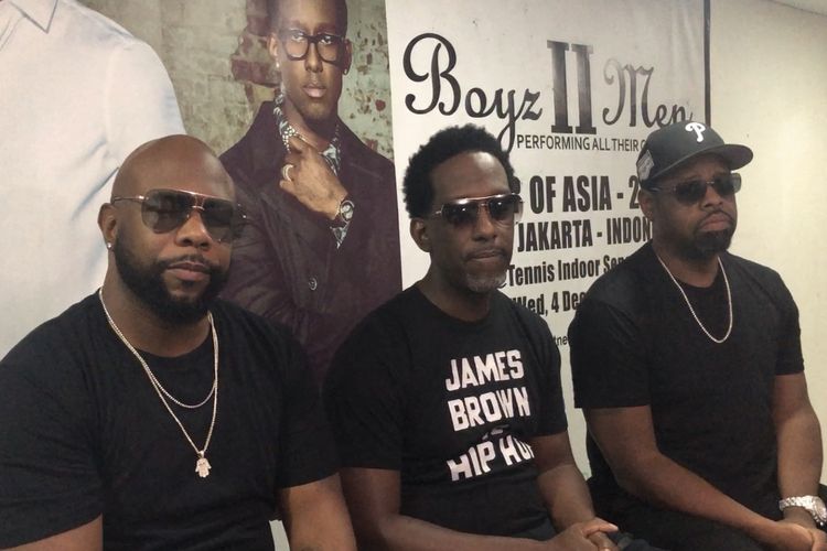 Boyz II Men saat ditemui di Tennis Indoor Senayan, Jakarta Pusat, Rabu (4/12/2019). 