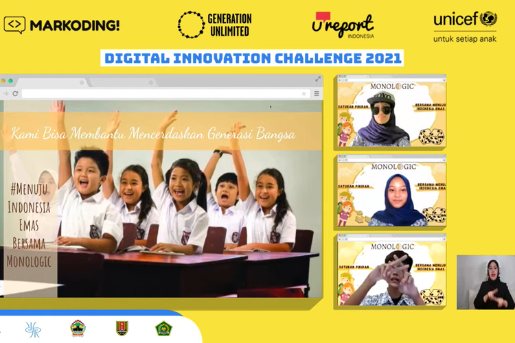 Salah karya peserta dalam Demo Day program Tantangan Inovasi Digital yang digelar UNICEF dan Markoding dari Yayasan Daya Kreasi Anak Bangsa. 