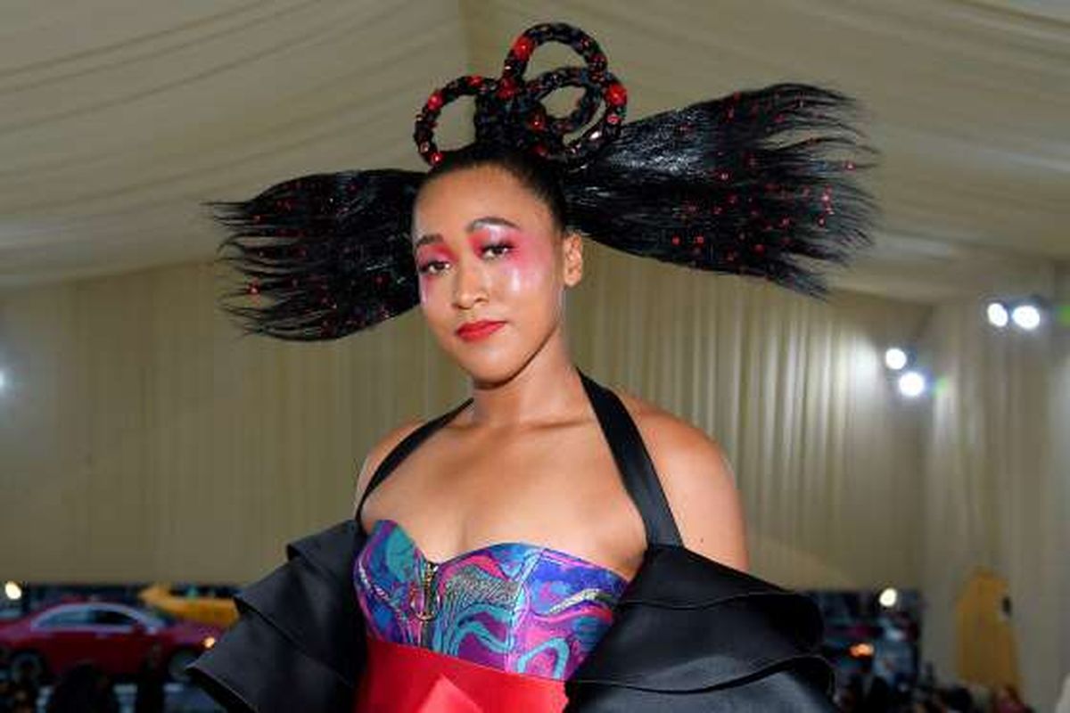 Naomi Osaka saat hadir di Met Gala 2021.