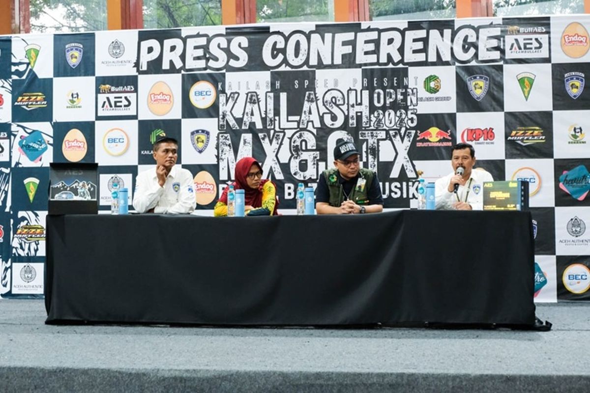 Konferensi pers Kailash MX GTX Open 2025 di Bandung Electronics Center (BEC), Bandung, Selasa (15/4/2025). 