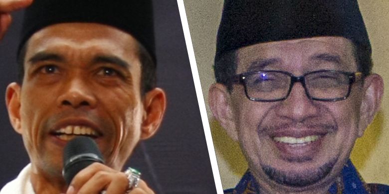 Dua sosok yang direkomendasikan Forum Ijtima Gerakan Nasional Pengawal Fatwa Ulama ( GNPF-Ulama) untuk mendampingi Prabowo Subianto sebagai calon wakil presiden, Abdul Somad (kiri) dan Salim Segaf (kanan).

