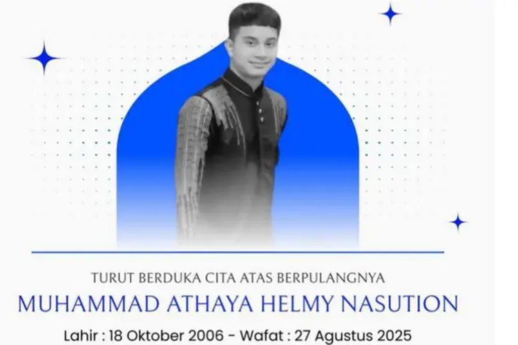 Athaya berusia 18 tahun ketika meninggal dunia. 