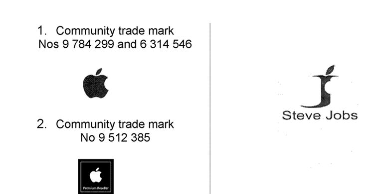 Logo Apple (kiri) dan Logo Steve Jobs (kanan) yang digugat Apple 