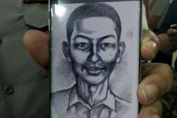 Foto sketsa wajah pelaku penculikan dan pelecehan terhadap anak perempuan berinisial Luh ACP 