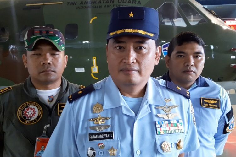 Kepala Dinas Penerangan (Kadispen) TNI AU Marsma TNI Fajar Adrianto di Skuadron Udara 2, Halim Perdanakusuma, Jakarta, Kamis (9/1/2020).