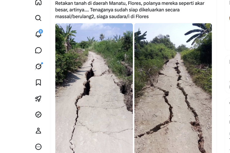 Retakan Tanah dengan Pola Mirip Akar Besar Usai Gempa Flores, Ini Penjelasan BMKG dan Badan Geologi