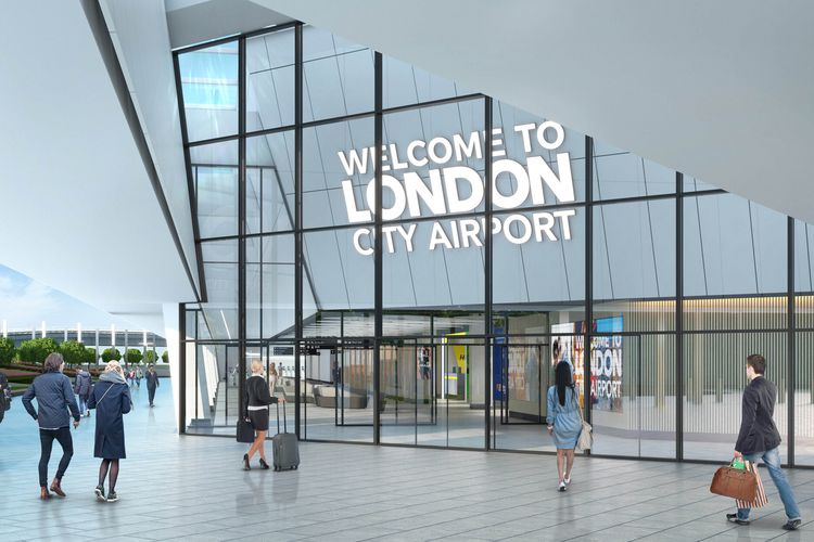 Ilustrasi London City Airport atau Bandara London City di Inggris.