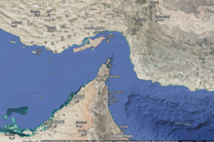Ilustrasi Selat Hormuz.