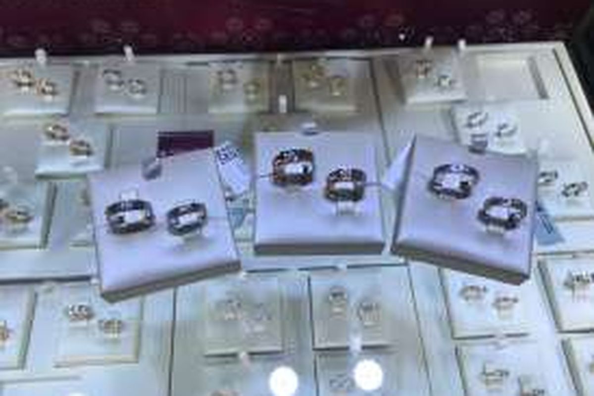 Cincin klasik dan Cincin Fancy dari Frank & Co, di acara Jakarta Wedding Festival, Jumat (19/8/2016).