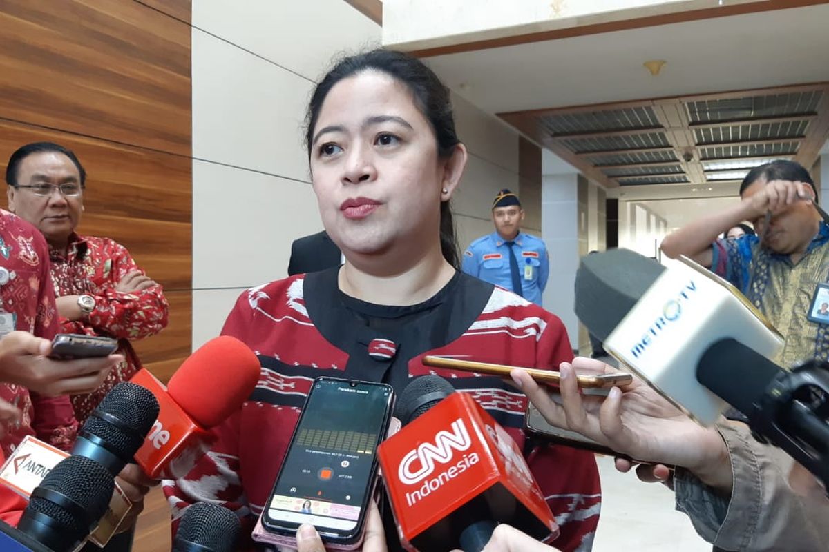 Ketua DPP Bidang Politik dan Keamanan PDI-P nonaktif, Puan Maharani di Kompleks Parlemen, Senayan, Jakarta, Selasa (25/6/2019)