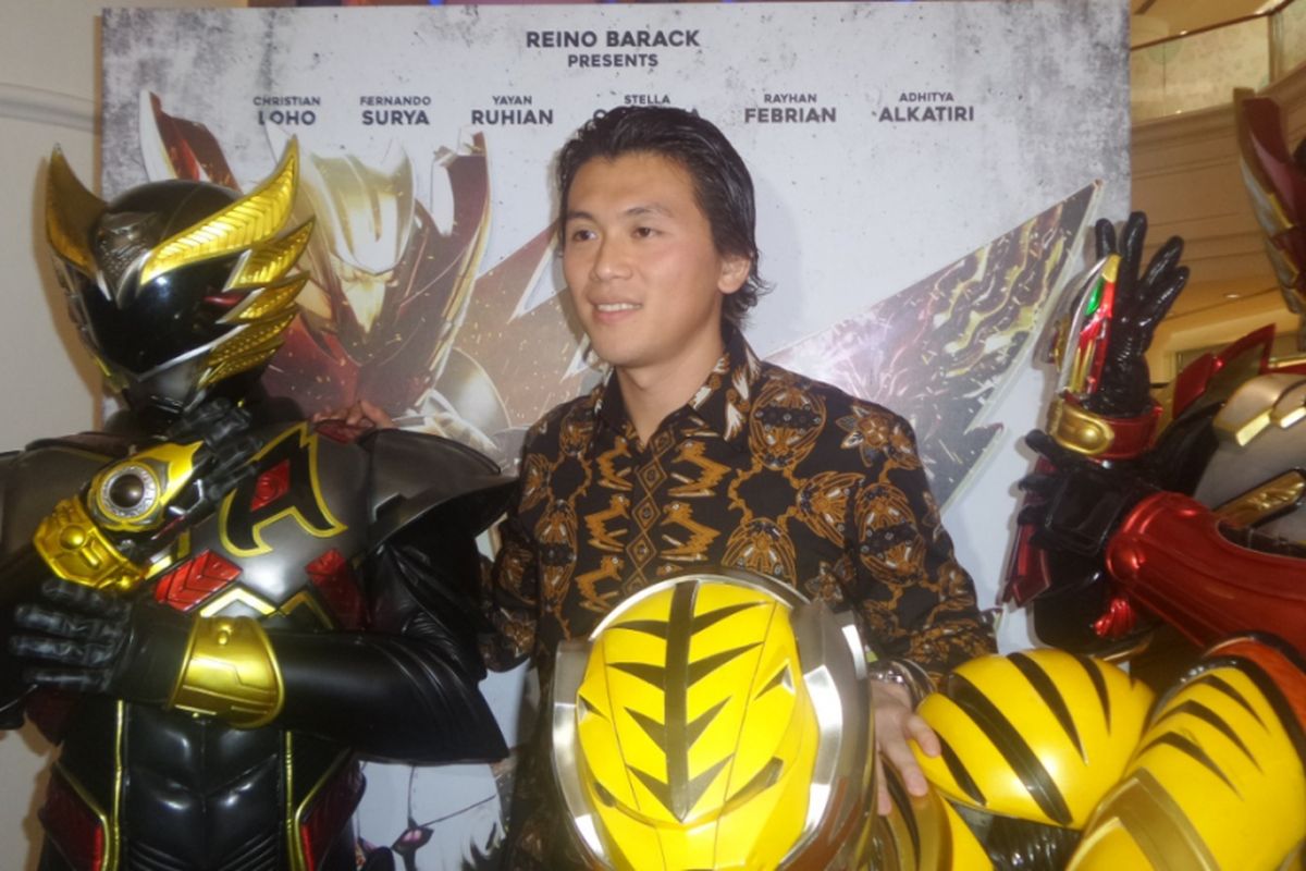 Reino Barack diabadikan usai konferensi pers film Satria Heroes: Revenge of Darkness di Plaza Indonesia, Jakarta Pusat, Kamis (27/4/2017). 