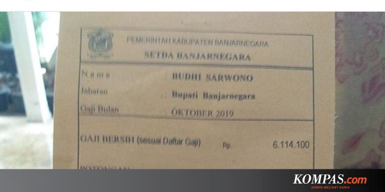 Ini Alasan Bupati Banjarnegara Pamer Slip Gaji Di Media