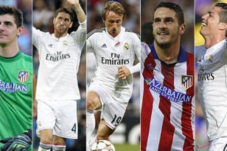 Inilah lima pemain terbaik La Liga musim 2013-2014 versi pembaca Marca Thibault Courtois, Sergio Ramos, Luka Modric, Koke dan Cristiano Ronaldo.