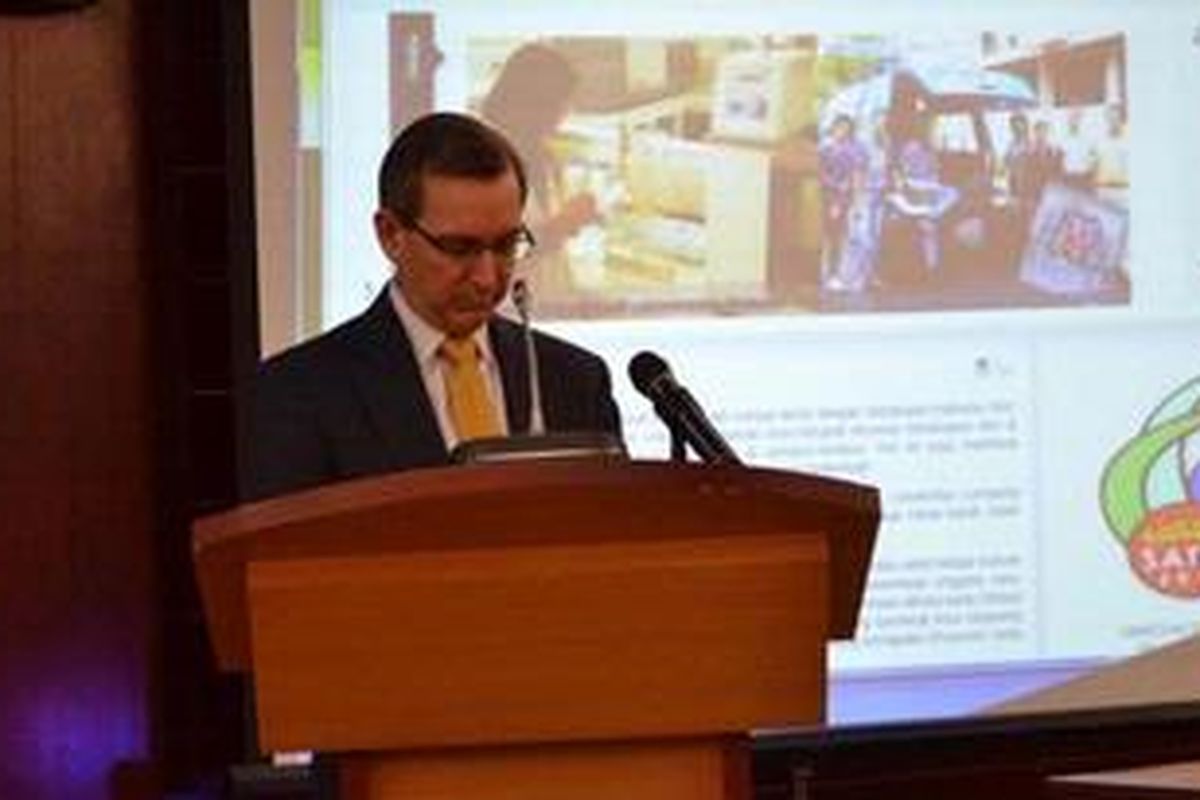 Duta Besar Amerika Serikat untuk Indonesia, Scott ALan Marciel saat berkujung ke Universitas Lampung di Bandar Lampung, Rabu (2/11/2011).