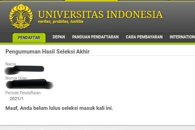 Hasil Simak UI 2021