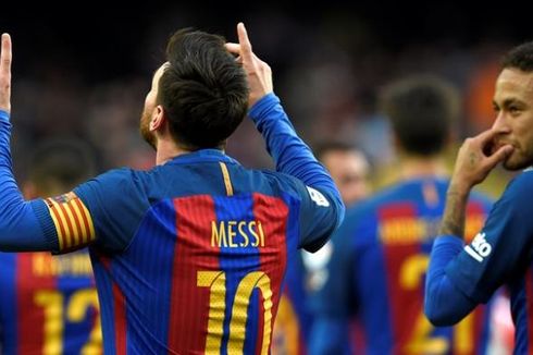 Messi Cetak Gol Ke-27 dari Tembakan Bebas, Barca Menang 3-0