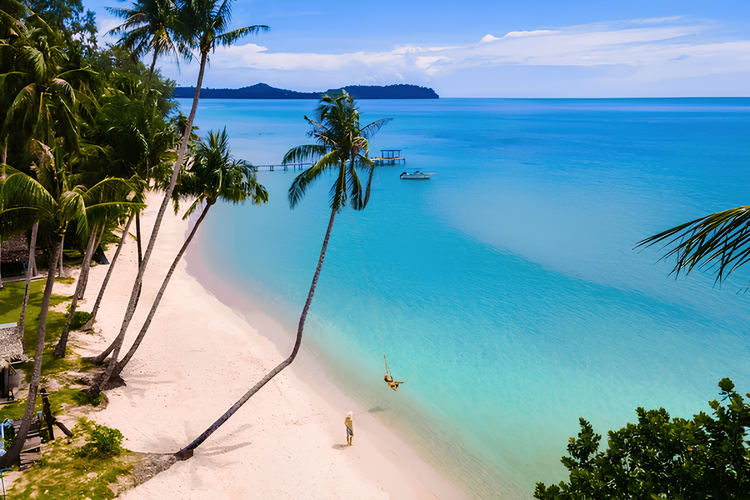 Ilustrasi pantai di pulau Koh Kood Thailand
