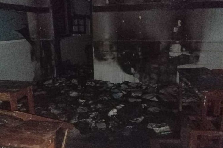 Ruangan yang terbakar di SDN Lempuyang Wangi