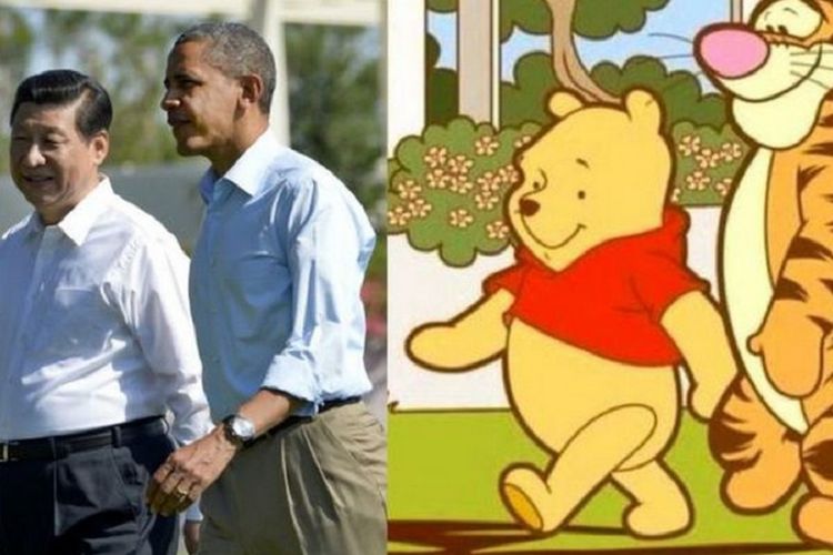 Meme Presiden China, XI Jinping, disandingkan dengan Winnie the Pooh.