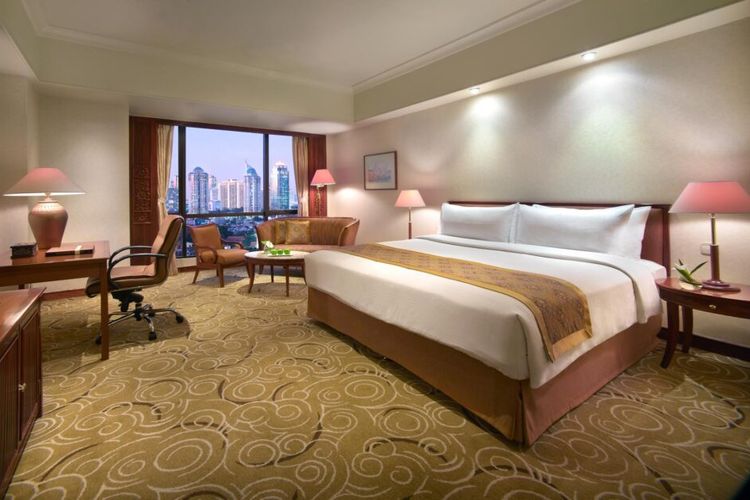 Kamar Hotel Sultan. Salah satu kamar hotel di The Sultan Hotel & Residence Jakarta.