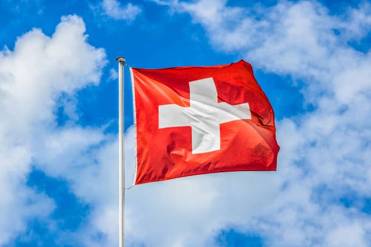 Ilustrasi bendera Swiss.